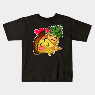 pineapple pizza love emote Kids T-Shirt